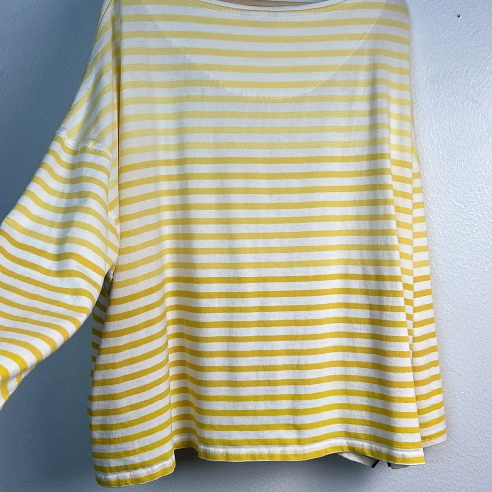 Joules bumble bee Marina yellow stripe long sleeve top plus size 22 cotton - Picture 8 of 16